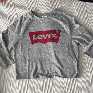 Levi's Gray 3/4 Sleeve Tee Logo